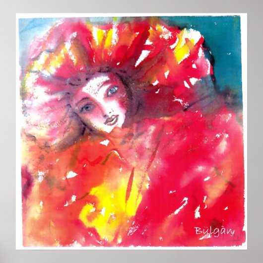 VENETIAN MASQUERADE顔 – 赤いマスク ポスター (正面)