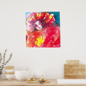 VENETIAN MASQUERADE顔 – 赤いマスク ポスター (キッチン)