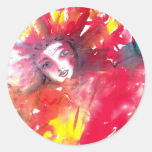 VENETIAN MASQUERADE顔 – 赤いマスク ラウンドシール