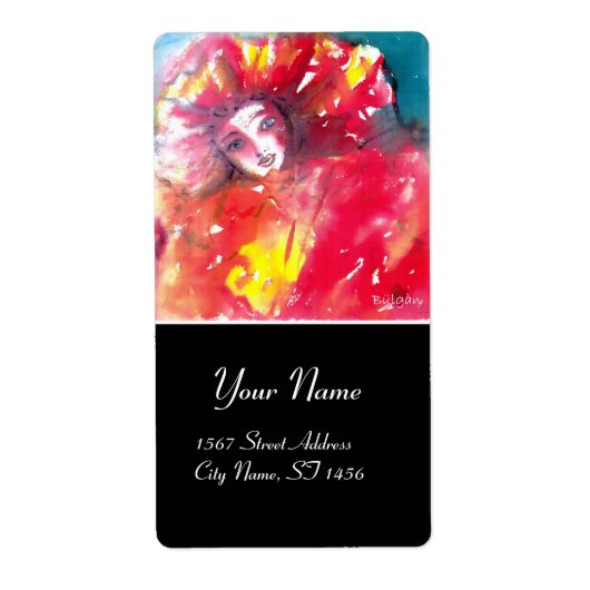 VENETIAN MASQUERADE顔 – 赤いマスク ラベル (正面)