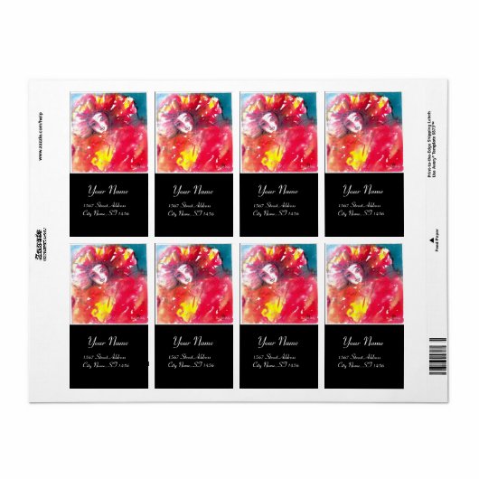 VENETIAN MASQUERADE顔 – 赤いマスク ラベル (フルシート)