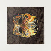 Venetian Masquerade Golden Mask タペストリー (正面(横))