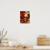 Venetian Masquerade Mask Art Poster ポスター (キッチン)