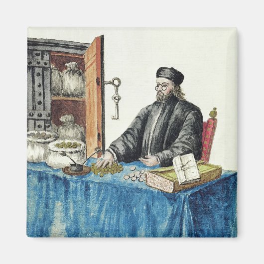 Venetian Moneylener、本図解入りの、写真付きのから マグネット (正面)