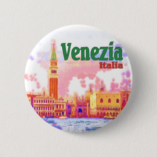 Venezia、イタリア 缶バッジ (正面)