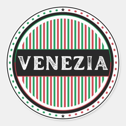 Venezia City Pride Emblem – Italian Identity ラウンドシール (正面)
