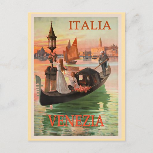 Venezia, Italia vintage travel poster, ポストカード (正面)