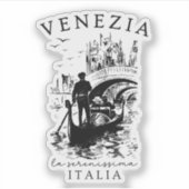 Venezia La Serenissima – Venice Travel Souvenir シール (正面)