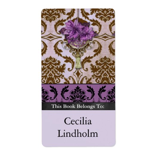 VENEZIA POINSETTIAブラウンと薄紫 ラベル (正面)