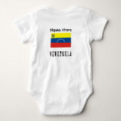 Venezuela and Venezuelan Flag with Your Name ベビーボディスーツ (裏面)