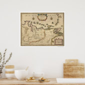 Venezuela by Hondius Map - 1630 ポスター (キッチン)