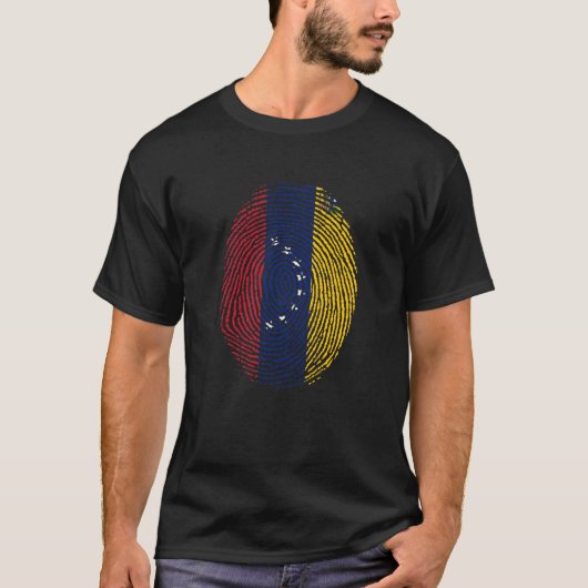 Venezuela fingerprint flag tシャツ (正面)