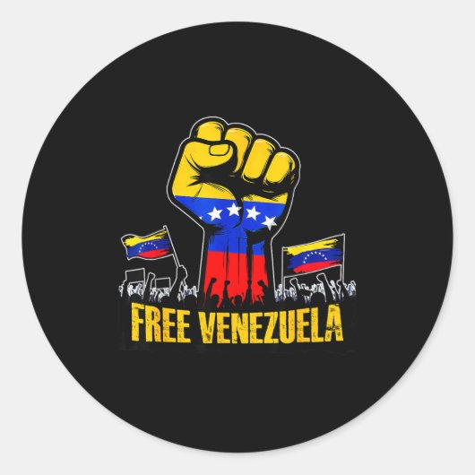 Venezuela Flag Venezuela Libre 2026  ラウンドシール (正面)