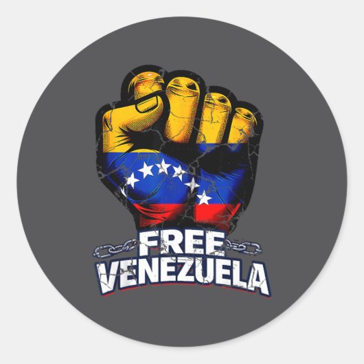 Venezuela Flag Venezuela Libre 2026  ラウンドシール (正面)