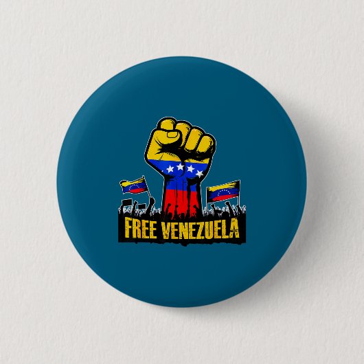 Venezuela Flag Venezuela Libre 2026 缶バッジ (正面)