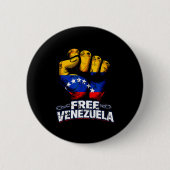 Venezuela Flag Venezuela Libre 2026  缶バッジ (正面)