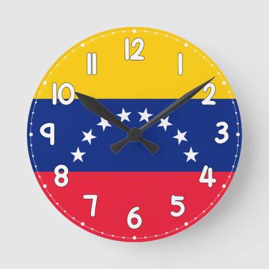 Venezuela Flag Wall Clock - Flag of Venezuela ラウンド壁時計 (正面)