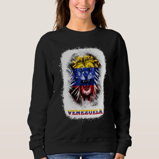Venezuela Flag With Lion Face Venezuelan Pride Des スウェットシャツ (正面)
