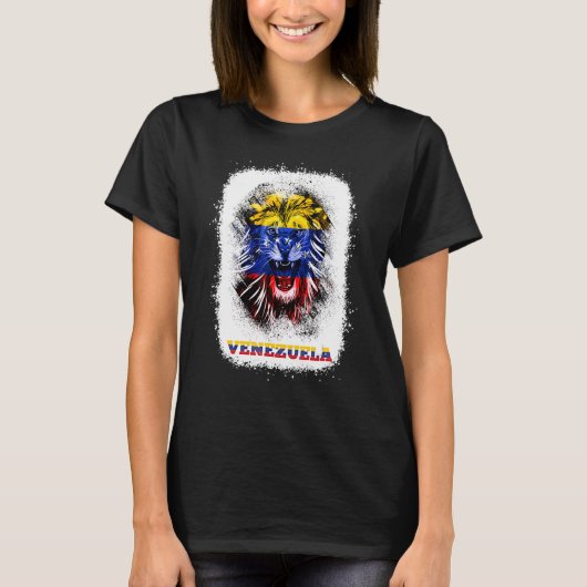 Venezuela Flag With Lion Face Venezuelan Pride Des Tシャツ (正面)