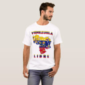 Venezuela Libre - ベネズエラ解放マップTシャツ Tシャツ (正面フル)