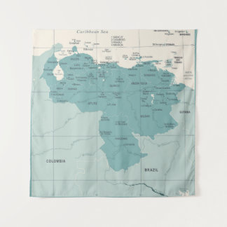 Venezuela Map - Vintage High Detailed vintage Illu タペストリー