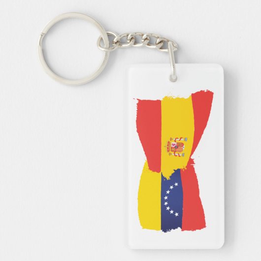 Venezuela y España juntos- Venezuela Spain flag キーホルダー (正面)