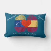 Venezuela y España ❤️ Mi Bendecida Familia ランバークッション (正面)