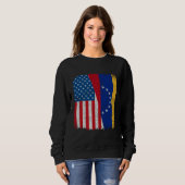 Venezuelan American Flag Half USA Venezuela Root P スウェットシャツ (正面フル)