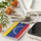 Venezuelan flag embroidery style design キーホルダー (正面右)