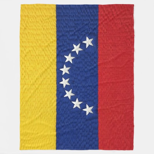 Venezuelan flag embroidery style design フリースブランケット (正面)