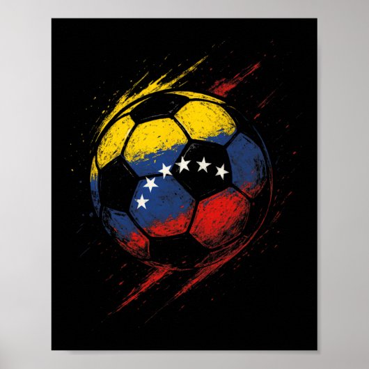 Venezuelan Flag Soccer Ll - Footll Player Pride  ポスター (正面)
