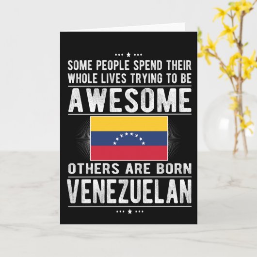 Venezuelan Flag Venezuela Proud Venezuelan Roots カード (黄色い花)