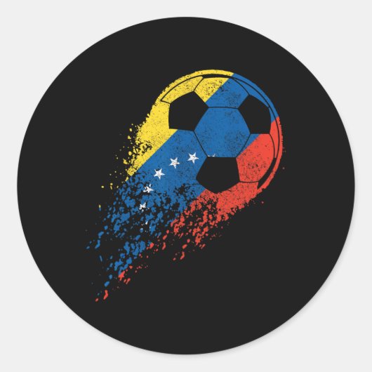 Venezuelan Pride Footbyll Player Flag  ラウンドシール (正面)