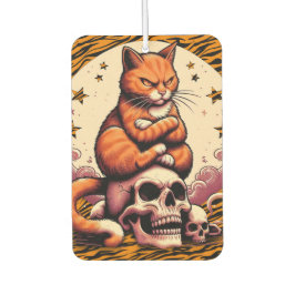 Vengeful Orange Cat, Skulls and Moon カーエアーフレッシュナー