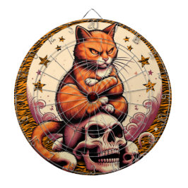 Vengeful Orange Cat, Skulls and Moon ダーツボード