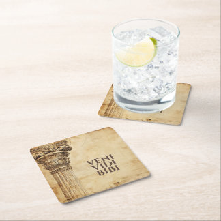 Veni Vidi Bibi Funny Ancient Rome Latin Saying スクエアペーパーコースター