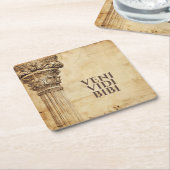 Veni Vidi Bibi Funny Ancient Rome Latin Saying スクエアペーパーコースター (アングル)
