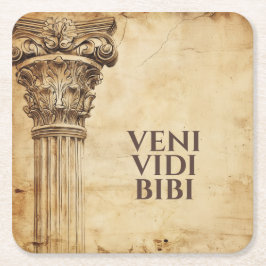 Veni Vidi Bibi Funny Ancient Rome Latin Saying スクエアペーパーコースター