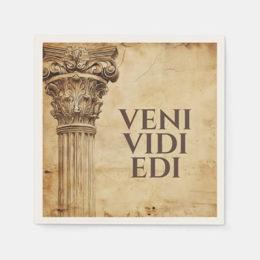 Veni Vidi Bibi Funny Ancient Rome Latin Saying スタンダードカクテルナプキン (正面)