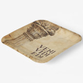 Veni Vidi Edi Funny Ancient Rome Latin Saying ペーパープレート (傾斜あり)