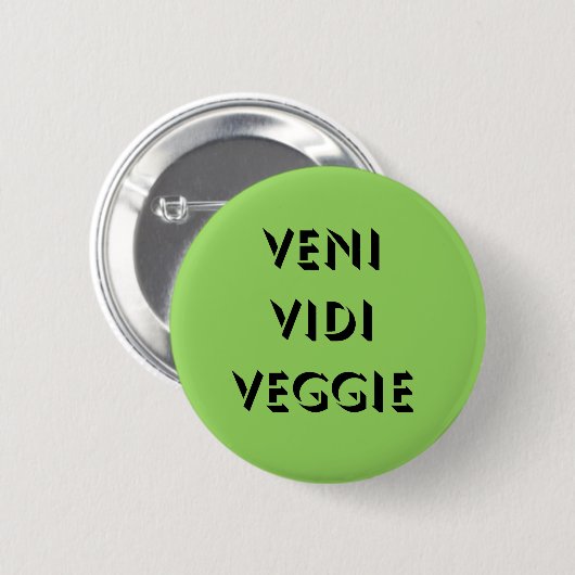 Veni Vidi Veggie 缶バッジ (正面&裏面)