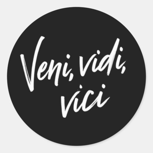 Veni Vidi Viciカリグラフィー筆記体 ラウンドシール (正面)