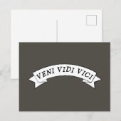 VENI VIDI VICI - 来た 見た 征服した ポストカード (正面/裏面)