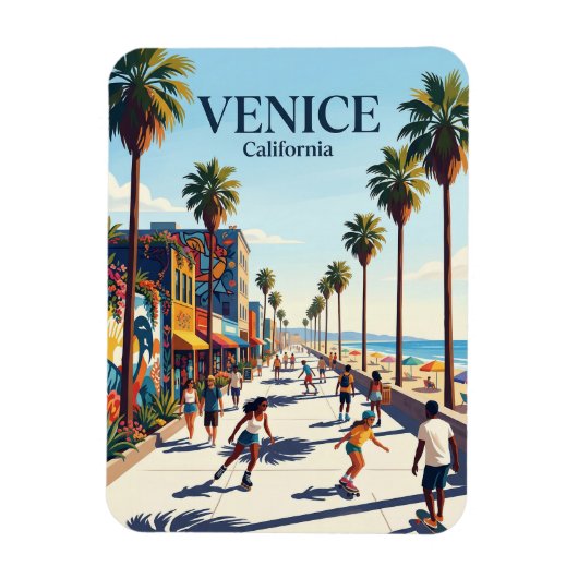 Venice Beach Boardwalk California マグネット (縦)