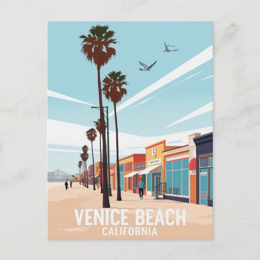 Venice Beach California Boardwalk Art ポストカード (正面)