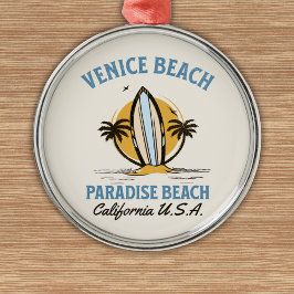 Venice Beach California Paradise Beach メタルオーナメント