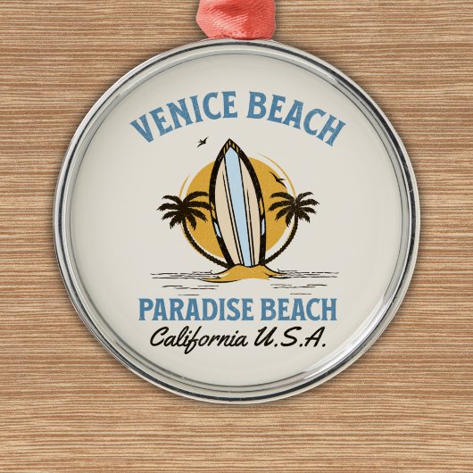 Venice Beach California Paradise Beach メタルオーナメント