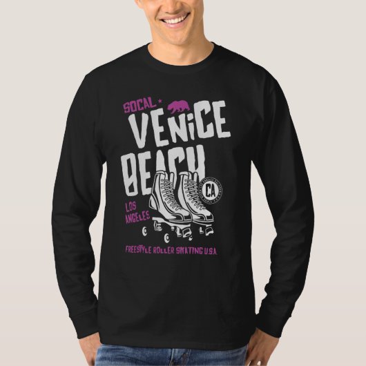 Venice Beach California Retro Roller Skate 9 Tシャツ (正面)