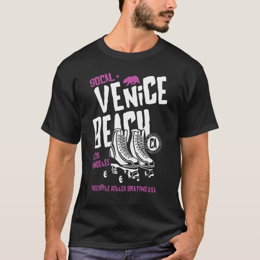 Venice Beach California Retro Roller Skate 9 Tシャツ (正面)