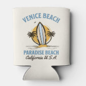 Venice Beach California Retro Surf Design 缶クーラー (裏面)